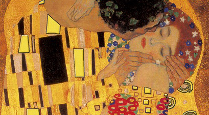 výřez z obrazu Polibek (Gustav Klimt)